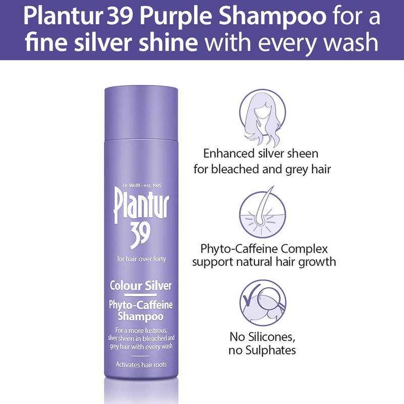 Plantur 39 Purple Shampoo 250ml | Enhanced Silver Sheen for