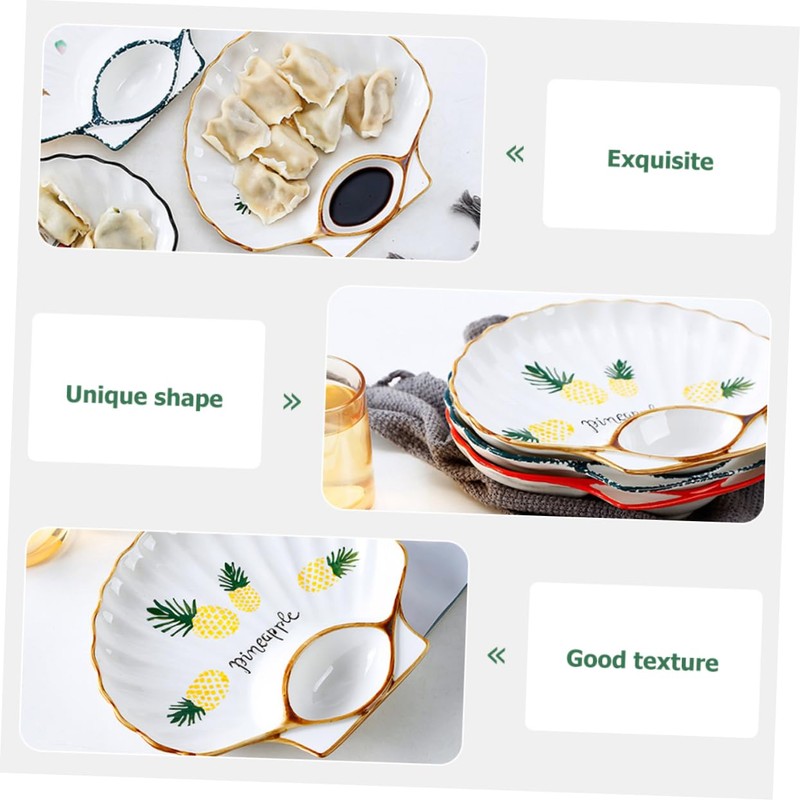 COLLBATH 1pc Dumpling Seasoning Dish Ceramics Snack Saucer Sauce Plate