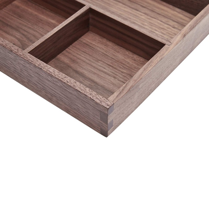 Pandapark Wood Organizer Tray,Black Walnut,Desk & Drawer Storage Box (Walnut