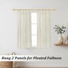Lino Rosa 30 Inch Cream Short Curtains for Small Window