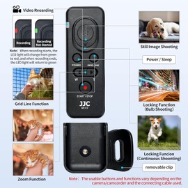 JJC 8-in-1 Video Remote Shutter Release Multi-Terminal Cable Remote Control for Sony FDR AX33 AX53 PJ410 CX405 CX900 & A6600 A6100 A6500 A1 A7R V A7 IV A9 II RX100 VII a7R IV A7R The Camera Camera