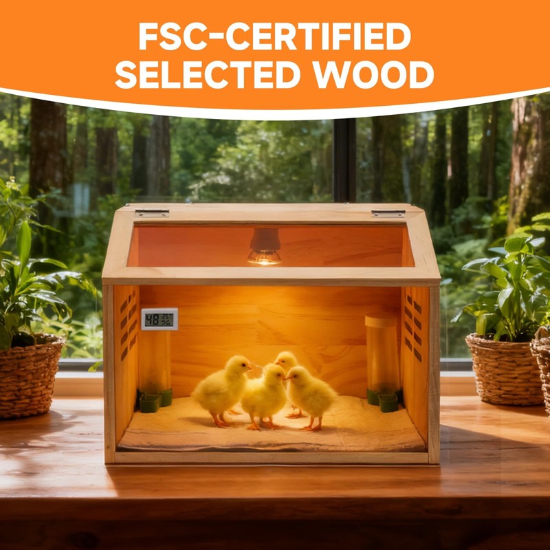 Brooder Box for Chicks Thick Wooden Chicken Brooder Box with