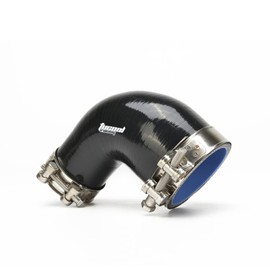 Tucool Racing Universal 90 Degree Elbow Reducer Coupler Silicone Hose 4-Ply Reinforced Thickness 5mm Length 4" with T-Bolt Clamps (Black, 51mm(2") to 70mm(2.75"))
