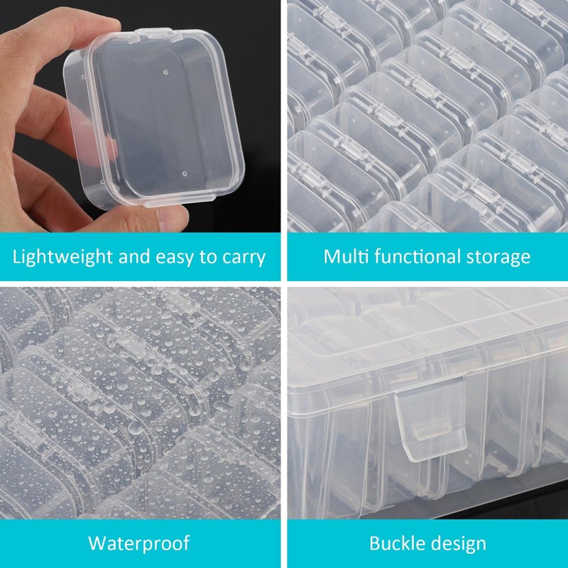 acDesign 30Pcs Bead Organizer Box，Small Plastic Storage Box With Hinged