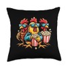 Chickens Eating Popcorn - Funny Farm Animal Popcorn Lover Throw