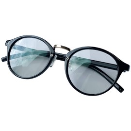 PP (Phenol Phthalein) IRUV1000 AG-011 Boston Sunglasses, Men's, Women's, Unisex, Blue Light Reduction, Near Infrared Protection, UV Protection, Color Lens, Cataract Prevention, Sabae Lens, black/light smoke,