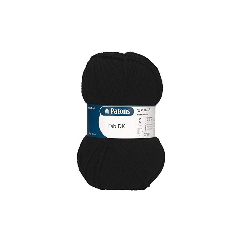 Patons Knitting Yarn, Acrylic, Black, one Size