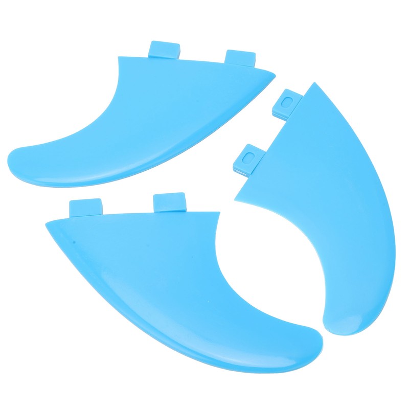 3Pcs Surfboard Fins Nylon Plastic Blue Thruster Fin Surfing Board