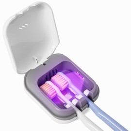 Hipykat Toothbrush Sanitizeri Case with U V-C Lights, Dryer Heating, Fan Drying - Rechargeable Portable Toothbrush Cover, Hook Wall Mount Sterilizeri Box for Home, Travel & Fits All Toothbrushes