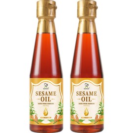 Soeos Sesame Oil, Toasted Sesame Seed Oil, 8.45 Fl Oz (250 ml) Pack of 2, Total 500 ml, Nutty Flavor, Perfect for Asian Food, Noodles, Soup, Baking, and Stir-Fry