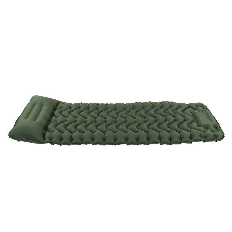 Inflatable Camping Sleeping Pad Green Leakproof Waterproof Portable Outdoor Camping