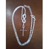 Unbranded Silver Infinity Cross Lariat Necklace