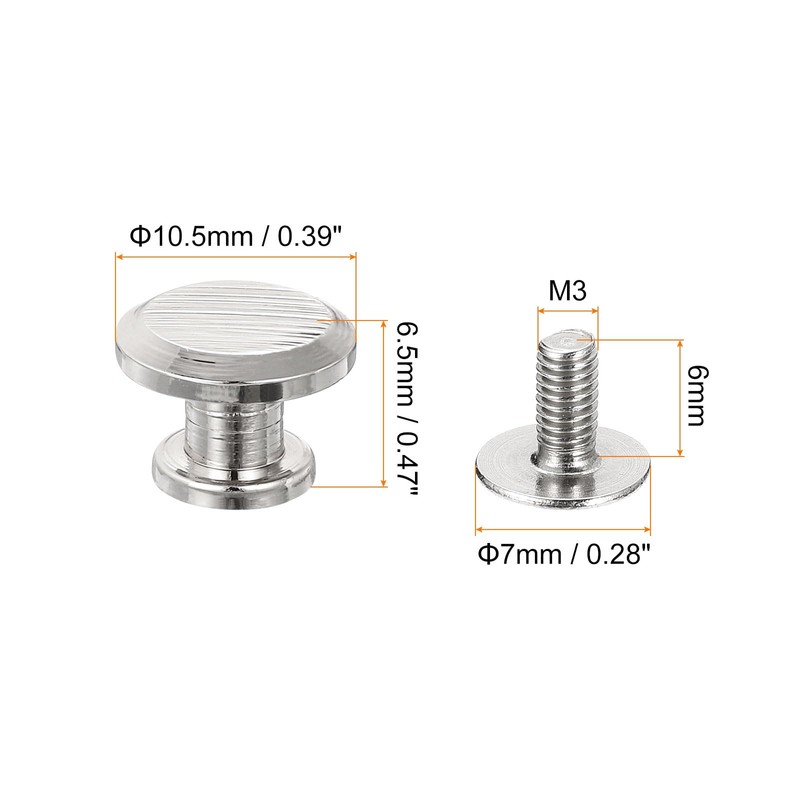 sourcing map Flat Studs Rivet 20 Sets 10.5x6.5mm Purse Feet