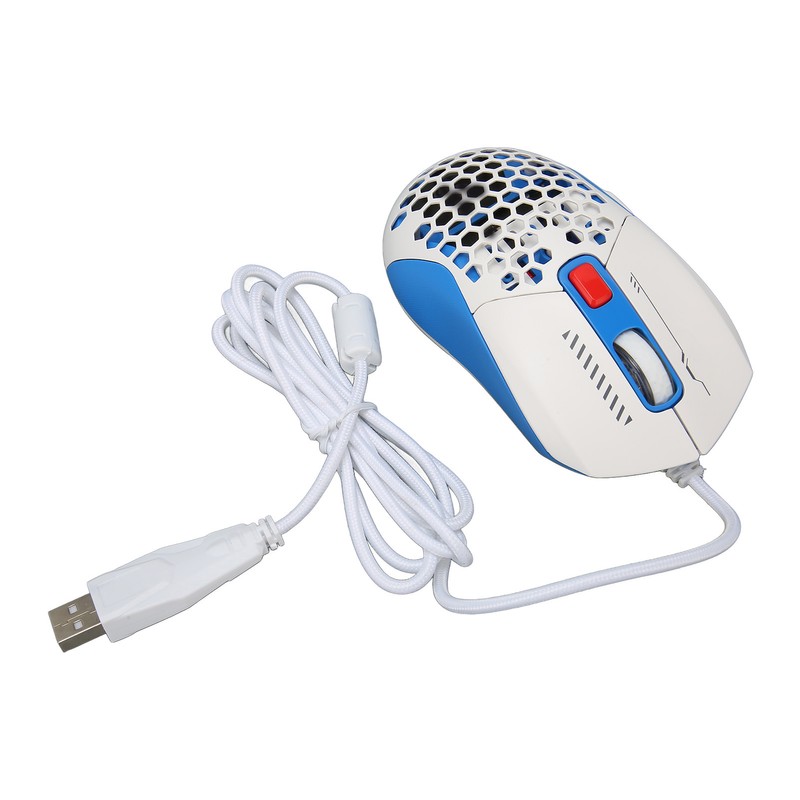 Wired Mouse Ergonomic RGB Backlit Adjustable DPI Programmable Keys 4.9ft