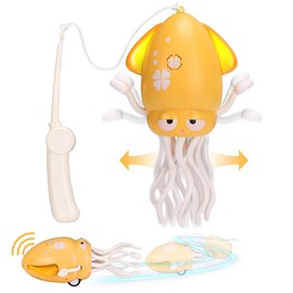 Palksky Dancing Octopus Toy in Tummy Time,Magic Electric Squid Automatic Obstacle Avoidance Toy with Light & Music,Crawling Toys for Learning to Walk(Yellow)