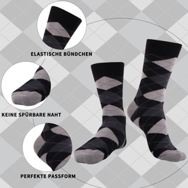 WeciBor Men's Combed Cotton Seamless Comfort Breathable Business Socks 6/12 Pairs