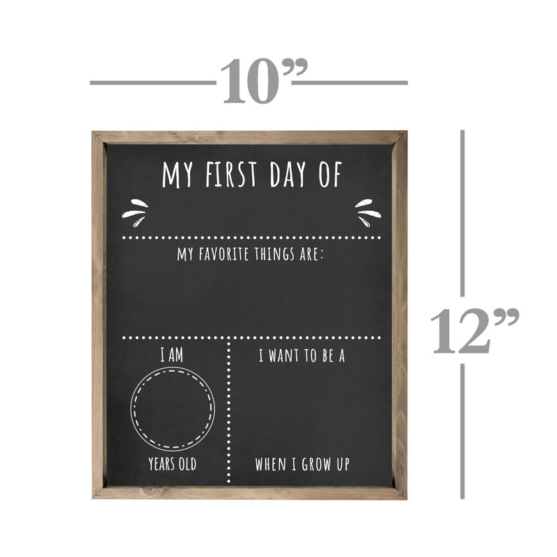 First Day of School Framed Rustic Sign 10x12