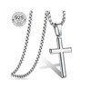 Adramata Cross Necklace for Men Sterling Silver Cross Pendant with