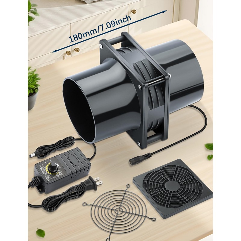 Wathai 120mm x 38mm 4 Inch Small Exhaust Fan 12V