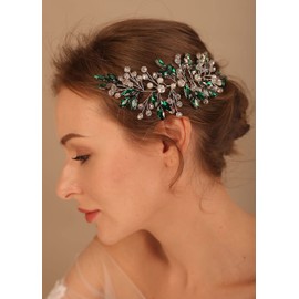 Denifery Diadema de cristal rosa para novia, accesorio para el pelo de boda de ópalo rosa (rosa)