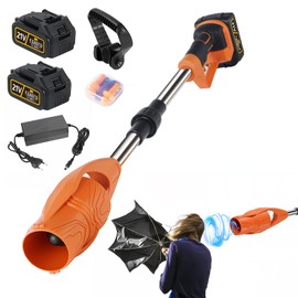Cordless Handheld Electric Leaf Blower, with 2 x 4.0Ah Batteries, Charger & Noise-Canceling Headphones, Portable & Foldable Blowers for Patio, Driveway, Leaves, Snow & Dust Cleaning