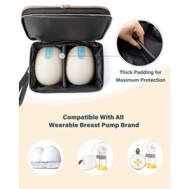 Bolsa de almacenamiento compatible con Willow, Elvie, funda de transporte para extractor de leche portátil (negro)