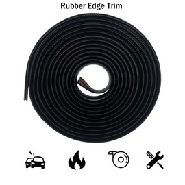 Door Edge Guard U Channel Rubber Edge Trim Self Adhesive Metal Edge Protection Guard for Most Car Doors, Hatches, Lockers, Panels (10Ft, Black)