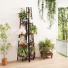Yoobure 4-Tier Corner Bookshelf with Metal Frame - Ladder Display