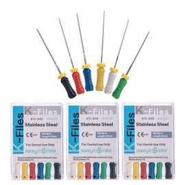 SNAWOP SNAWOP Dental Root Canal Files 3 Packs Stainless Steel Hand Use Endodontic K-Files 25MM Multi Size (#8)
