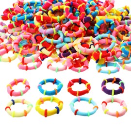 WILLBOND 200 Pcs Colorful Elastic Hair Ties Seamless Cotton Hairband Ropes Soft Small Ponytail Holders Fashion Stretchable No Crease Damage Hair Accessories for Baby Kids Girls Toddler, Mixed Colors