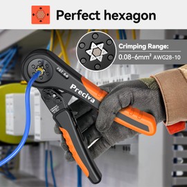 Crimping Tool Kit, Preciva Wire Crimper Plier Set, 0.08-6mm²/2000pcs Connectors Self Adjustable Ratchet Bootlace Ferrule Wire Crimping Plier, Hand Hexagonal Crimper Plier Wire Terminal Crimping