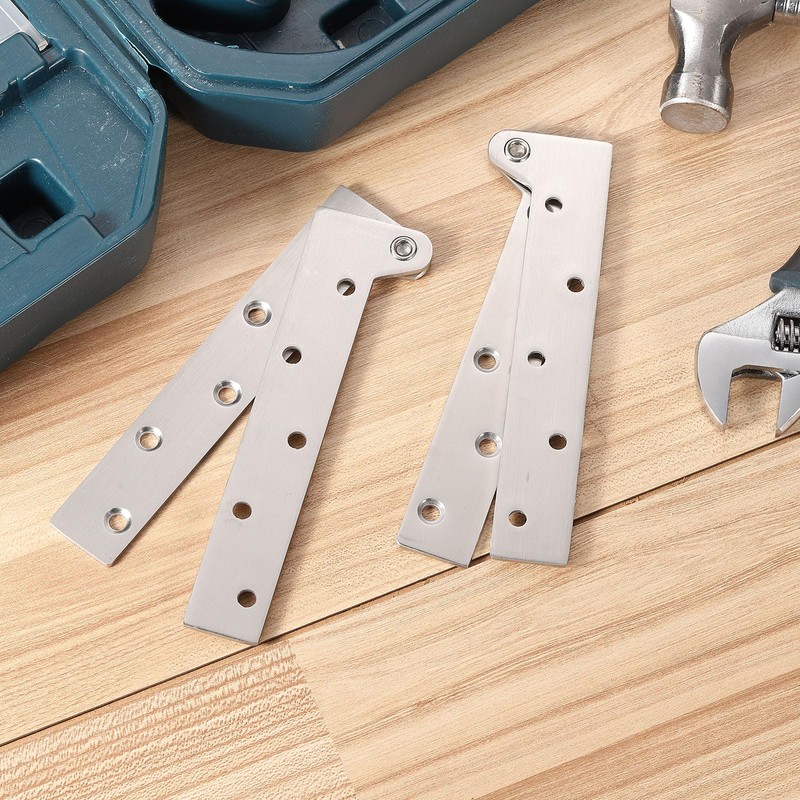 sourcing map 4pcs Door Hinge, 5.9 Inch Pivot Hinges 7-Shaped