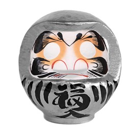Takasaki Daruma HKDM-5-SL-11 Figurine, Silver, No. 5, 5.9 x 5.5 x 6.7 inches (15 x 14 x 17 cm)