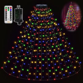 Ollny Christmas Tree Lights 400LED 8.2ft*16 strings with Ring, 8 Lighting Modes 3 Timers Dimmable Christmas Lights Indoor with Remote, Waterproof Outdoor Christmas Lights for Xmas Decor (Multicolored)