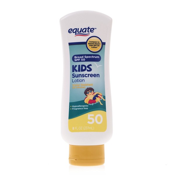 Equate Kids Sunscreen Lotion SPF 50, 8 fl oz Compare to Banana Boat Kids