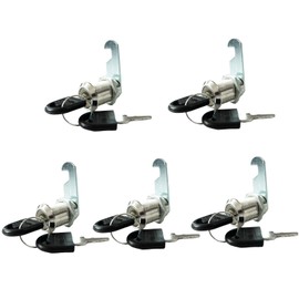 Molyorch 5 pieces locker door lock with 10 keys, cam lock, mailbox lock, cylinder lock, furniture lock, for storage cabinets, wardrobes, drawer cabinets (16 mm)