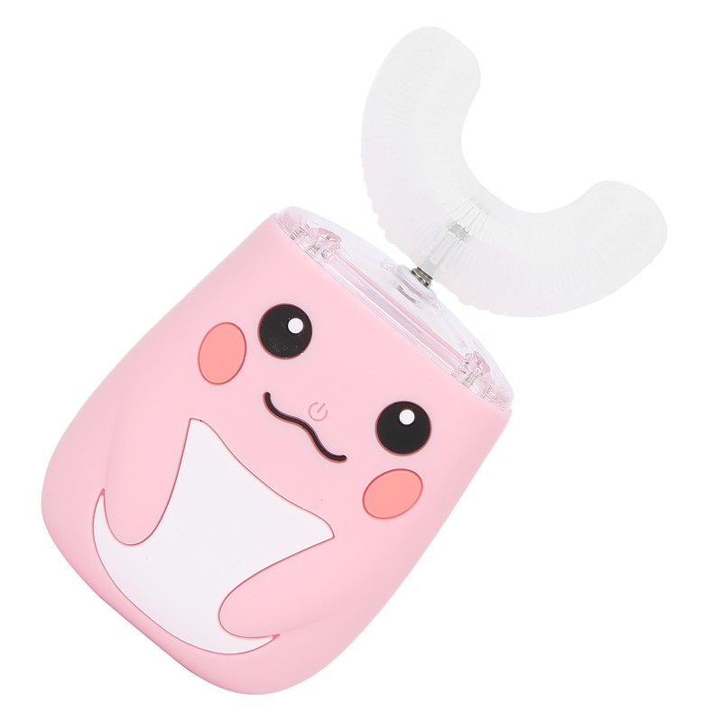 Children Electric Toothbrush Teeth Cleaning Massage UShape Waterproof Automatic Toothbrush(Pink