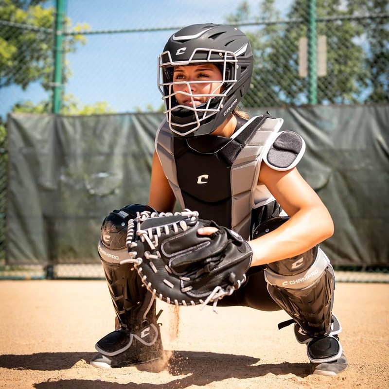 CHAMPRO Optimus Pro Fastpitch Catcher's Kit, Ages 9-12, Black