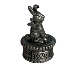 Torino Pewter Tooth Fairy Keepsake Box Rabbit 2" Tall Trinket Box NOS USA Made