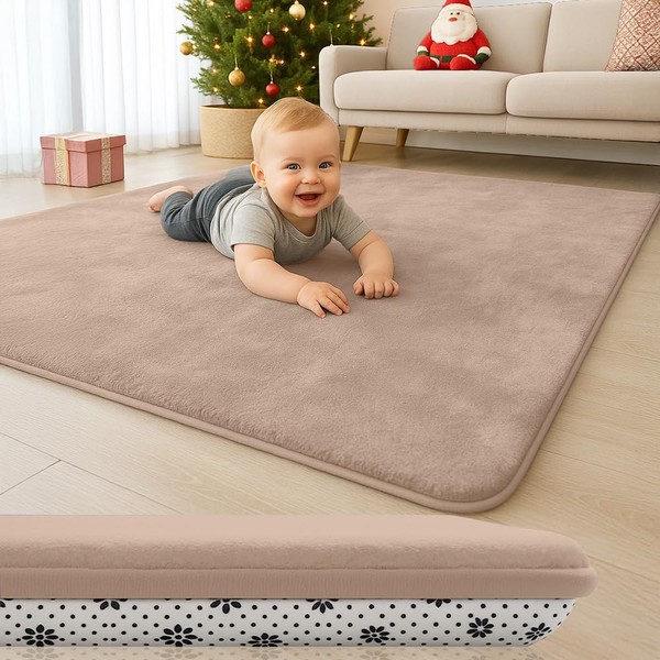 Lansber Thick Padded Baby Floor Play Mat 1.2" Cushioned Velvet