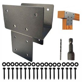 2pc 6x6 Heavy Duty Post Cap Tie Brackets Galvanized Steels Hardware Holder Post Anchor Connector for Supporting Wood Beams (2, 6"x6"(Actual 5.5"x5.5"))