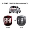 Fiat Punto Evo Logo 3D Sticker Rear Black 71x65mm 14186G