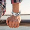 Cupimatch Men's Bracelet Large Wide Chain Highly Polished Stainless Steel