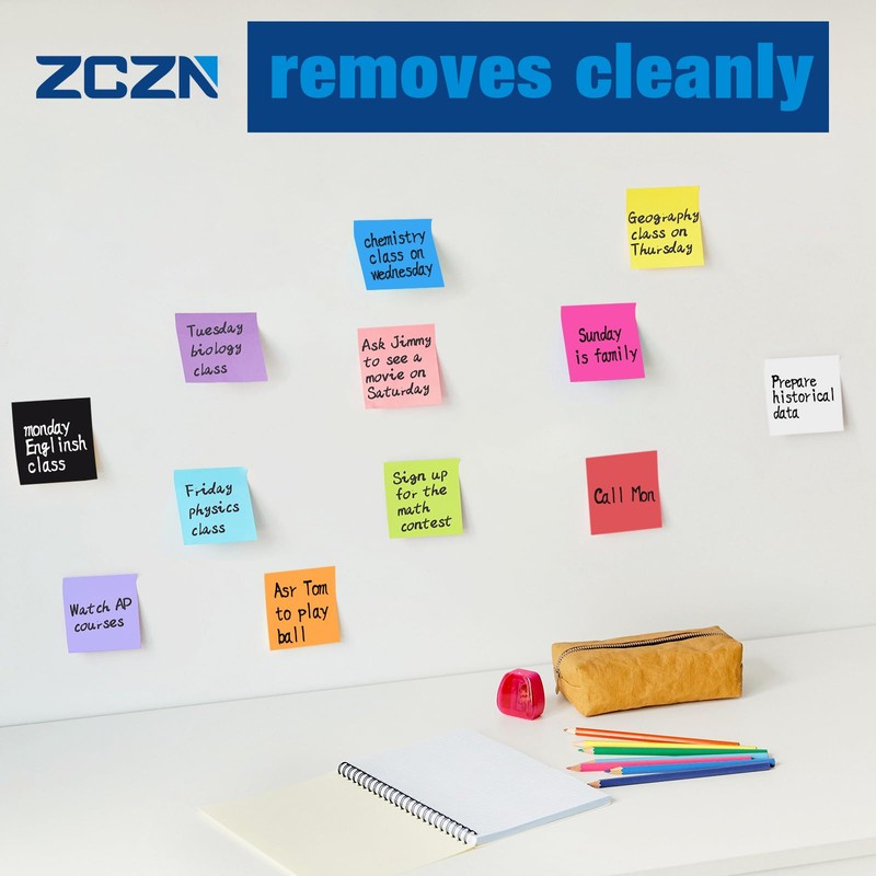 ZCZN 400 Sheets Pop-up Sticky Notes, 3 x 3 Inches,
