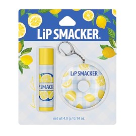 Lip Smacker Bálsamo Labial Hidratante Sabor Limón con Porta Bálsamo y Llavero | Lip Balm Aromático y Humectante para Labios Suaves y Protegidos, 4 g