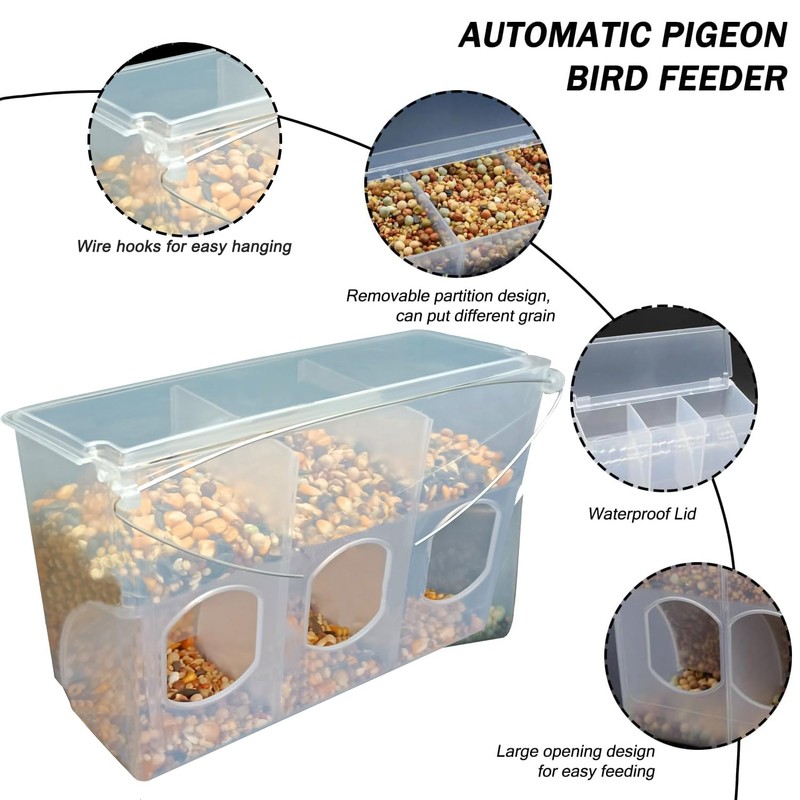 Automatic Pigeon Bird Feeder Water, Plastic Feeder Water Dispenser Drinkers