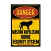Mastino Napoletano Danger Security System Door Sign Dog Sign