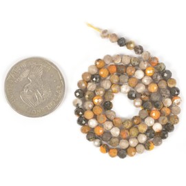 Bumblebee Jasper 4mm Faceted Round Beads Loose Beads 16 Inch for Jewelry Making Beads