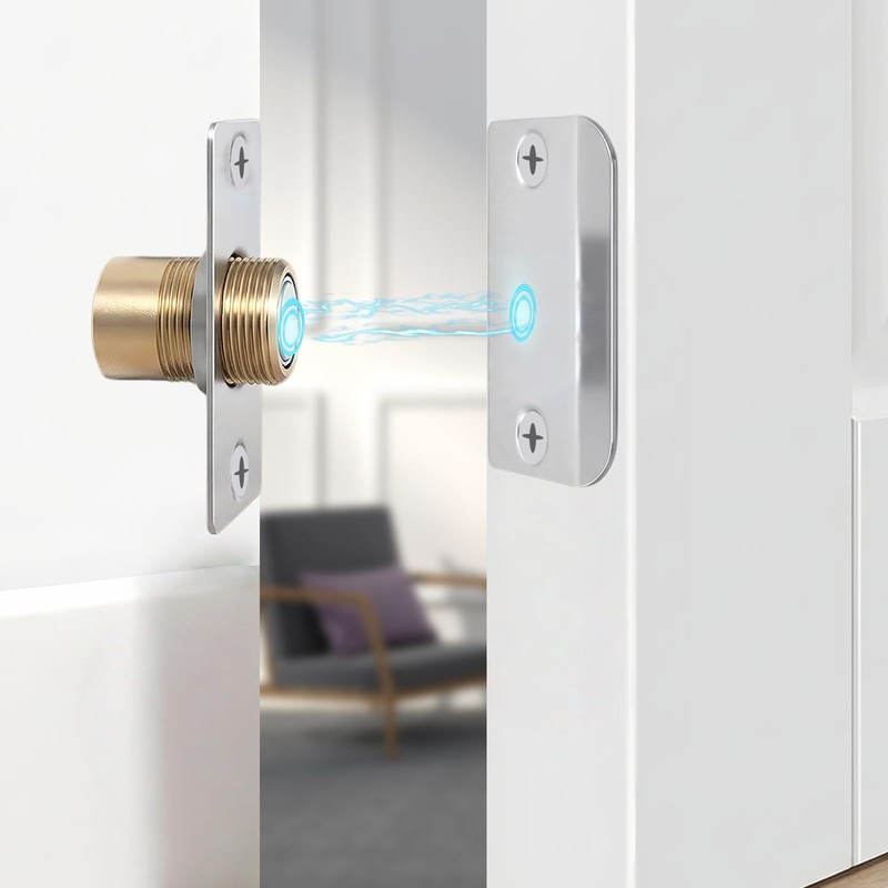 Elfthloo Adjustable Magnetic Door Ball Catch Silver, 2 Pack