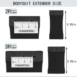 Women’s Bodysuit Extender, Removable and Washable Bodysuit Crotch Extender with 3 Plastic Snaps, Black